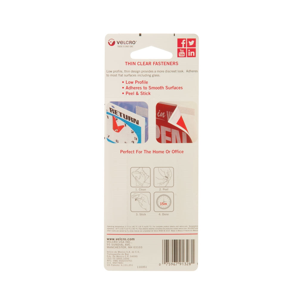 VELCRO Brand 91328 Fastener, Clear