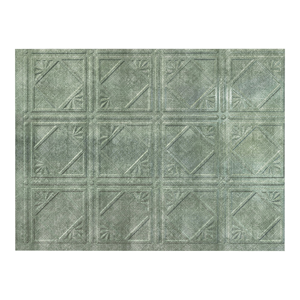 Fasade D6121 Backsplash Panel, 24 in L, 18 in W, Thermoplastic, Silver