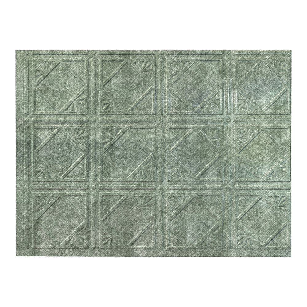Fasade D6121 Backsplash Panel, 24 in L, 18 in W, Thermoplastic, Silver