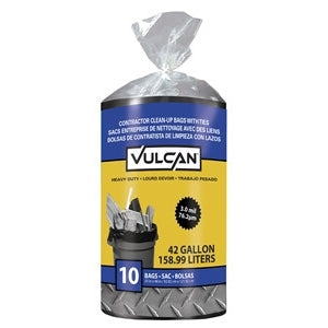 Vulcan 20039-6 Contractor Bag, 42 gal Capacity, Poly, Black