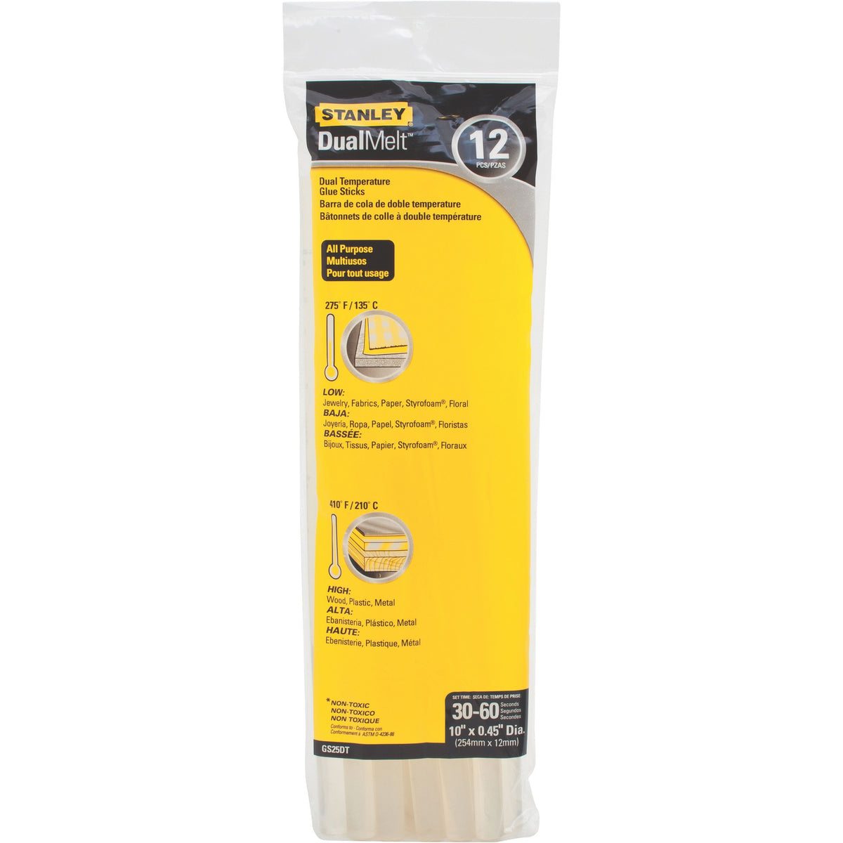 STANLEY DualMelt GS25DT Glue Stick, Stick, Resin Odor, Opaque