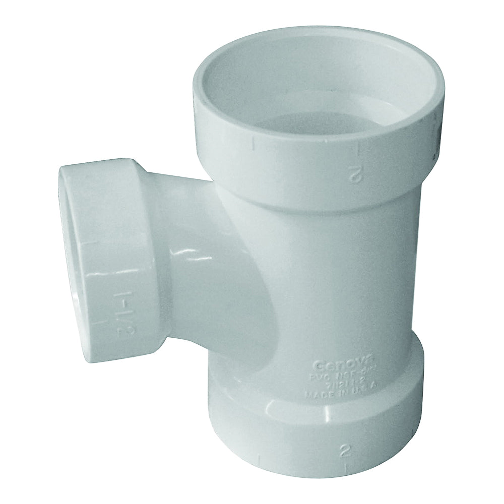 GENOVA 700 Series 71141 Reducing Sanitary Tee, 4 x 1-1/2 in, Hub, PVC, SCH 40 Schedule