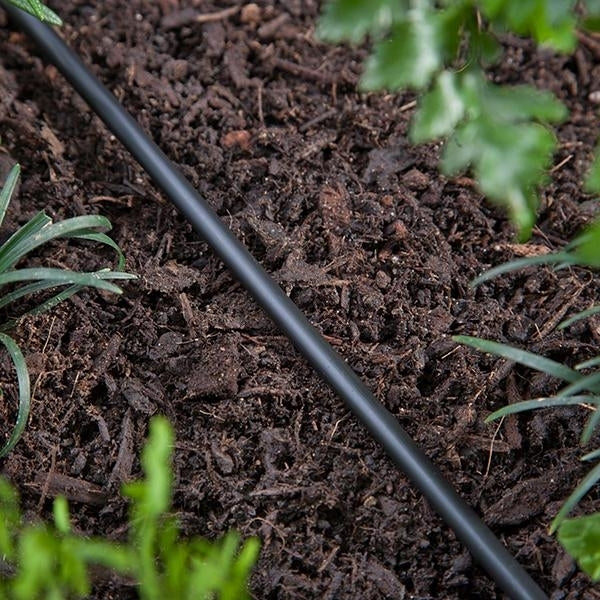 Raindrip 016010T Drip Watering Tubing, 0.16 to 0.197 in ID, 100 ft L, Polyethylene, Black