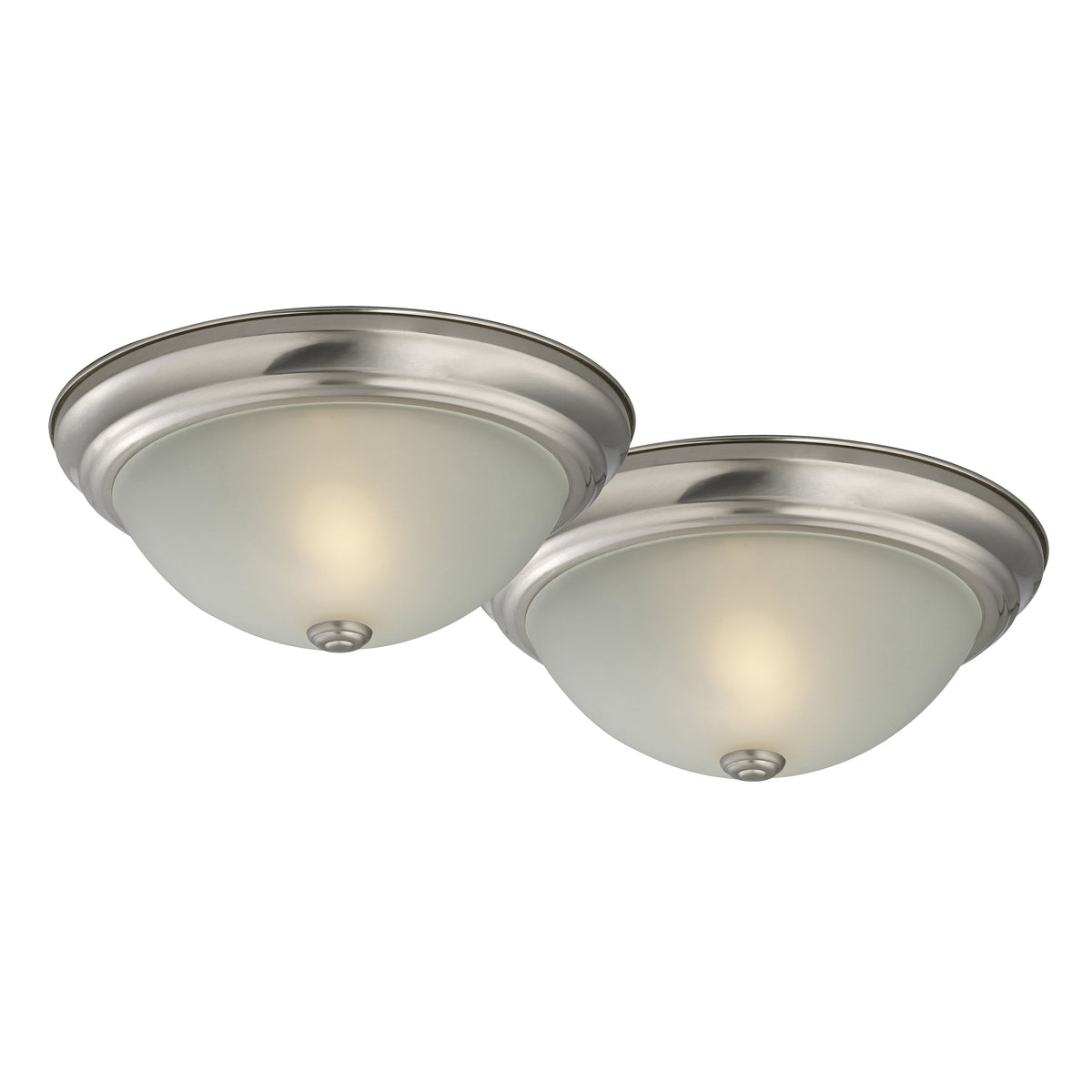 Boston Harbor Flush Mount Ceiling Fixture, 120 V, 60 W, A19 or CFL Lamp, Brushed Nickel Fixture