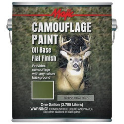 Majic Paints 8-0850-1 Camouflage Paint, Olive Drab, 1 gal, Can, Application: Brush, Pad, Roller, Spray