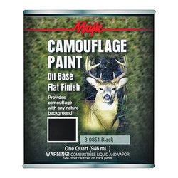 Majic Paints 8-0851-2 Camouflage Paint, Black, 1 qt, Can, Application: Brush, Pad, Roller, Spray