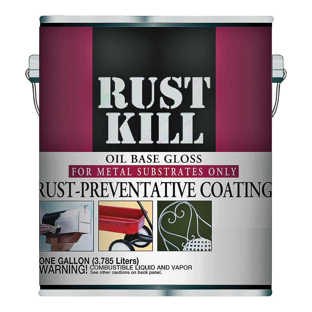 Majic Paints Rustkill Series 8-6014-1 Enamel Paint, Gloss, Aluminum, 1 gal, Can, Oil Base