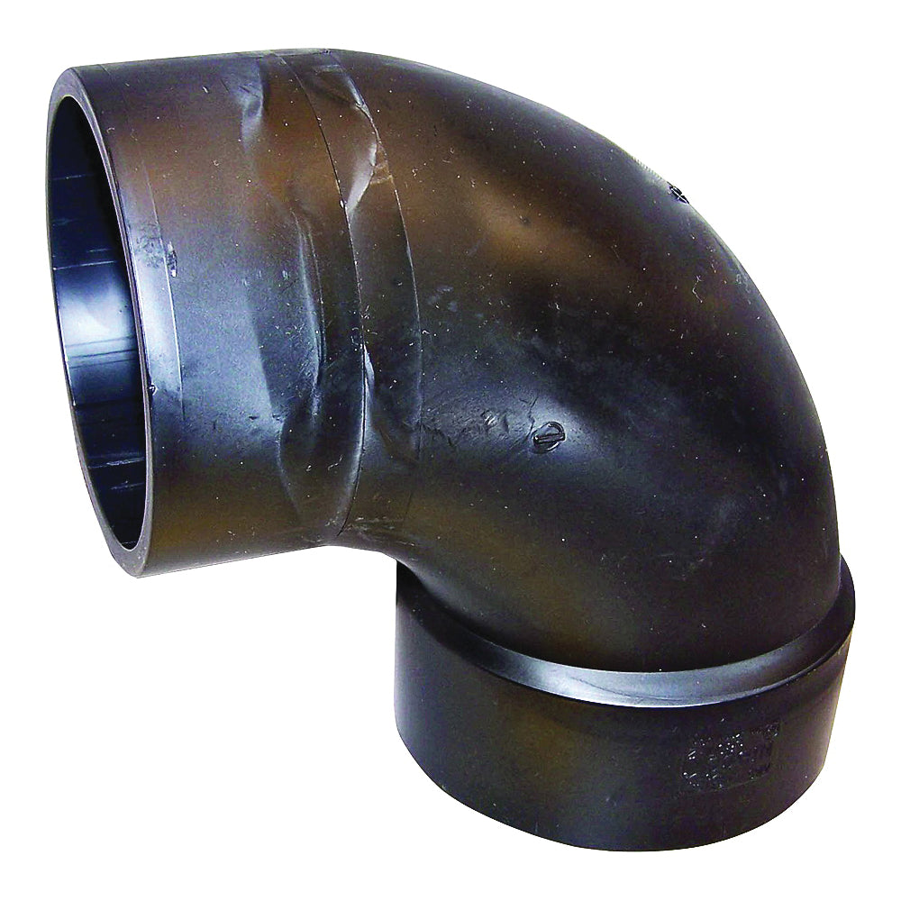 GENOVA 82916 Sanitary Street Pipe Elbow, 1-1/2 in, Hub x Spigot, 90 deg Angle, ABS, SCH 40 Schedule