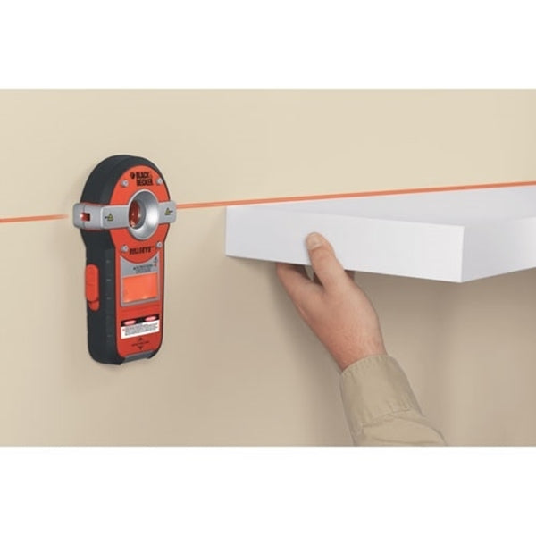Black+Decker Bull's Eye Series BDL190S Auto Leveling Laser with Stud Sensor, 100 ft, 1-1/8 in Accuracy, 2-Beam