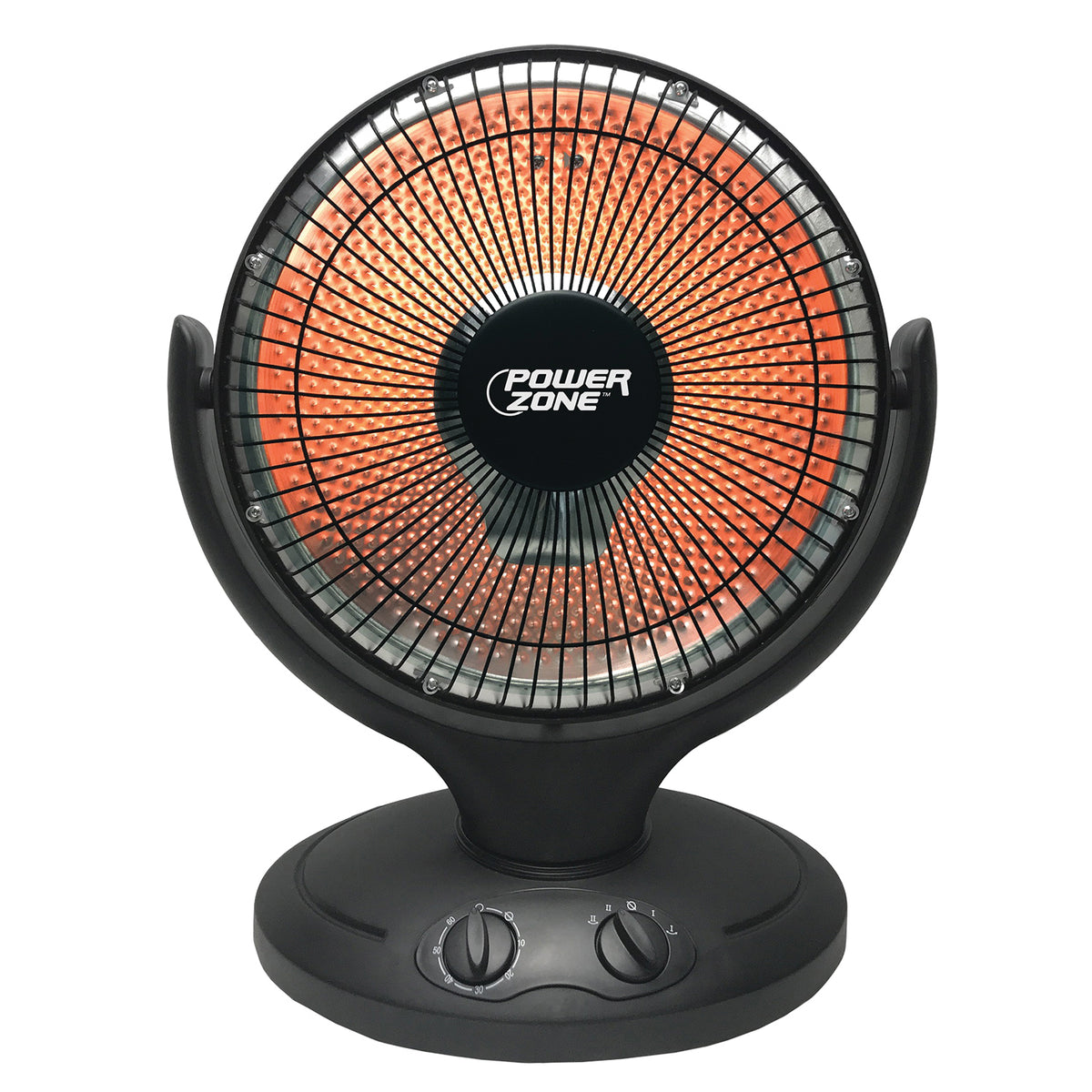 PowerZone QGW08-608 Parabolic Heater, 6.7 A, 120 V, 400/800 W, 2-Heating Stage, Black