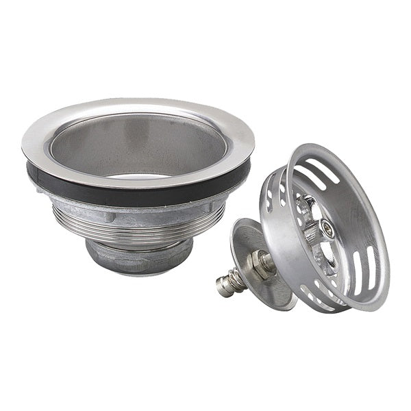 Plumb Pak PP5410 Basket Strainer, Stainless Steel, For: 3-1/2 in Dia Opening Kitchen Sink