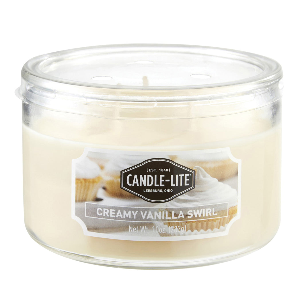 CANDLE-LITE 1879553 Scented Candle, Creamy Vanilla Swirl Fragrance, Ivory Candle