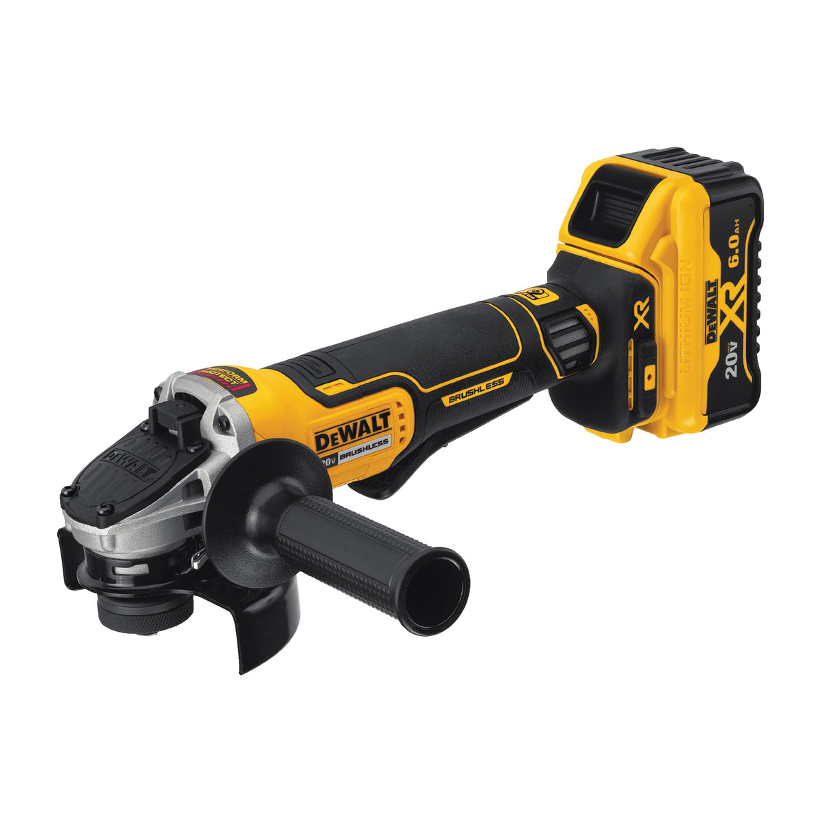 DeWALT DCG413R2 20V Max XR 4.5&quot; Paddle Switch Small Angle Grinder Kit (Includes (2) 20V Max XR 6.0ah Batteries, Charger, Side Handle, Hex Key, and Kit Bag)