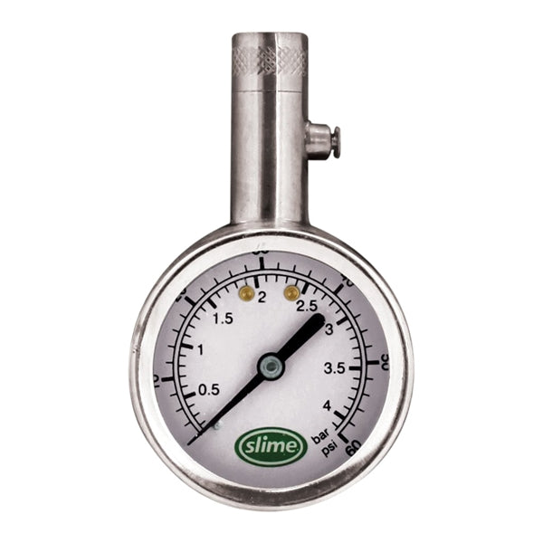 Slime 20049 Tire Gauge, 5 to 60 psi, Brass Gauge Case