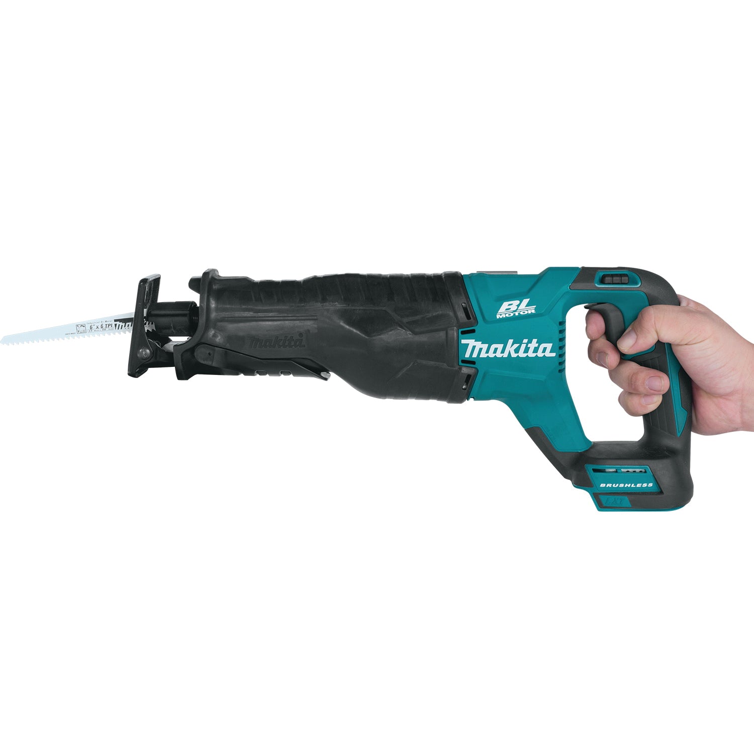 Makita XRJ05Z Reciprocating Saw, Tool Only, 18 V, 10 in Cutting Capacity, 1-1/4 in L Stroke, 0 to 3000 spm