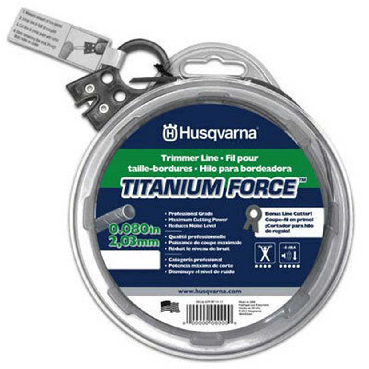 Husqvarna 639005113 Trimmer Line, 0.080 in Dia, 400 ft L, Silver