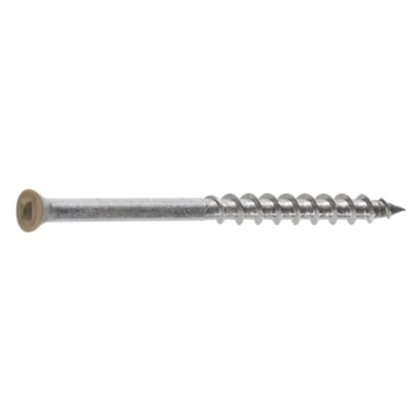 FastenMaster TrimTop FMTT158-350WH Screw, 1-5/8 in L, Trim Head, Square Drive, Type 17 Point, Stainless Steel