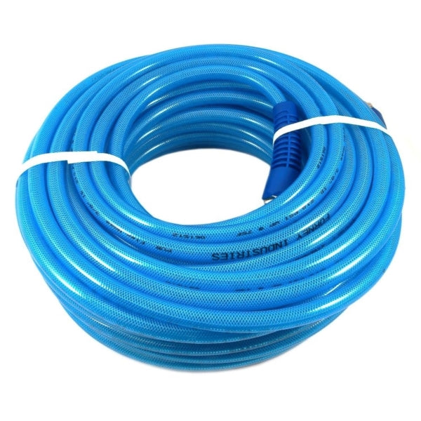Forney 75443 Flex Air Hose, 1/4 in ID, 100 ft L, MNPT, 210 psi Pressure, Polyurethane, Blue