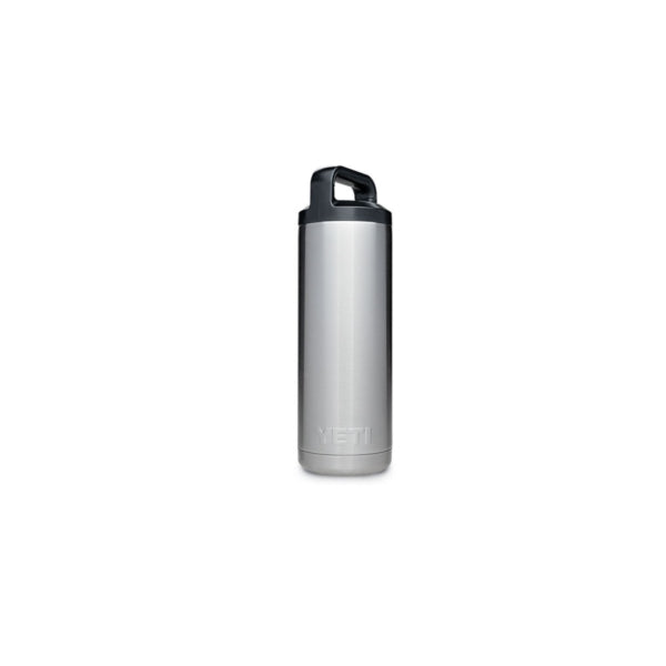 YETI Rambler 21070100001 Insulated Bottle, Round, 18 oz Capacity, Stainless Steel, Stainless Steel