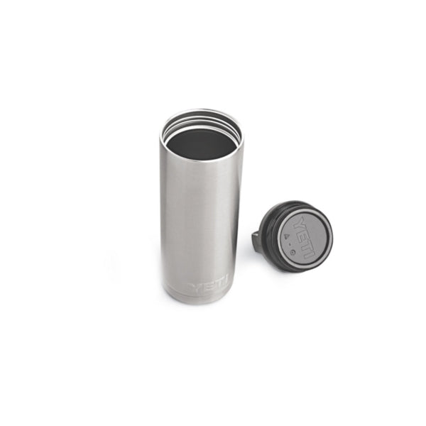 YETI Rambler 21070100001 Insulated Bottle, Round, 18 oz Capacity, Stainless Steel, Stainless Steel