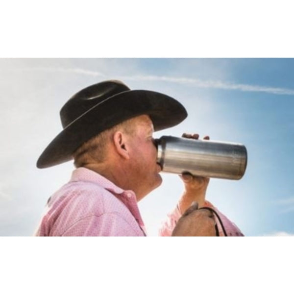 YETI Rambler 21070110001 Insulated Bottle, Round, 36 oz Capacity, Stainless Steel, Stainless Steel