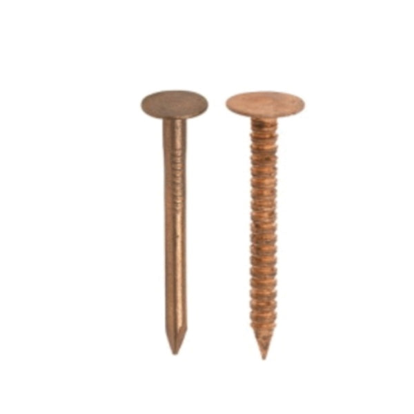 Grip-Rite 114CPRFG1 Roofing Nail, 1-1/4 in L, 11 Gauge, Copper