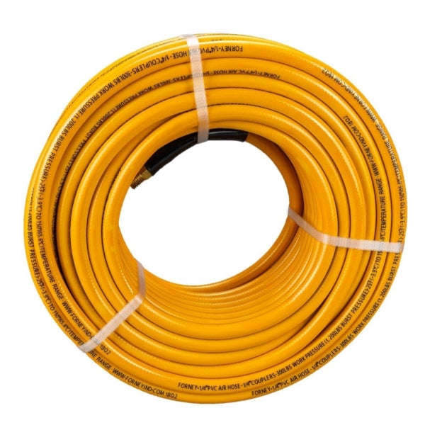 Forney 75414 Air Hose, 1/4 in ID, 100 ft L, MNPT, 300 psi Pressure, PVC, Orange