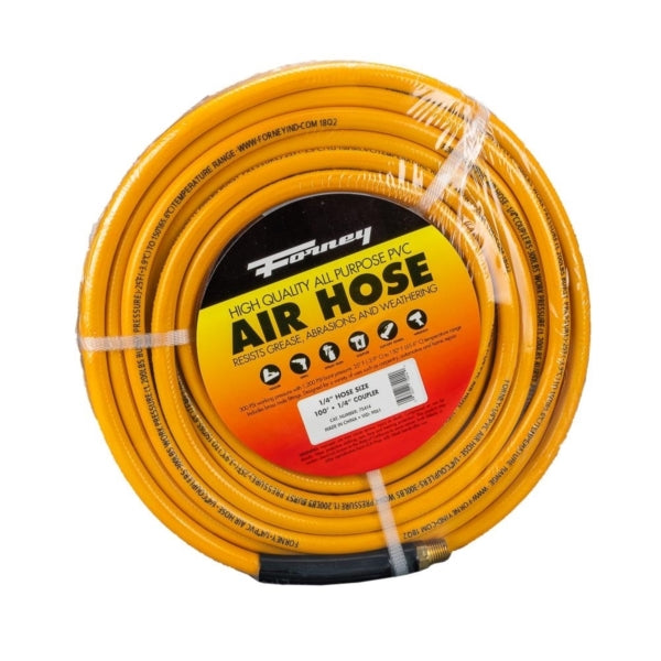 Forney 75414 Air Hose, 1/4 in ID, 100 ft L, MNPT, 300 psi Pressure, PVC, Orange