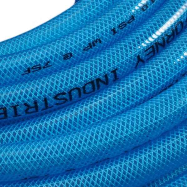 Forney 75444 Flex Air Hose, 3/8 in ID, 1/4 in OD, 50 ft L, MNPT, 210 psi Pressure, Polyurethane, Blue