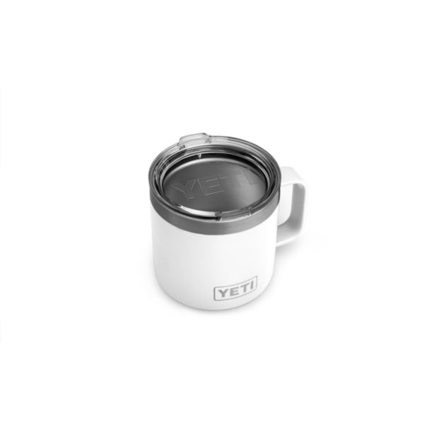 YETI Rambler 21071300145Mug, Vacuum-Insulated with Standard Lid, 14 oz Capacity, Stainless Steel, White