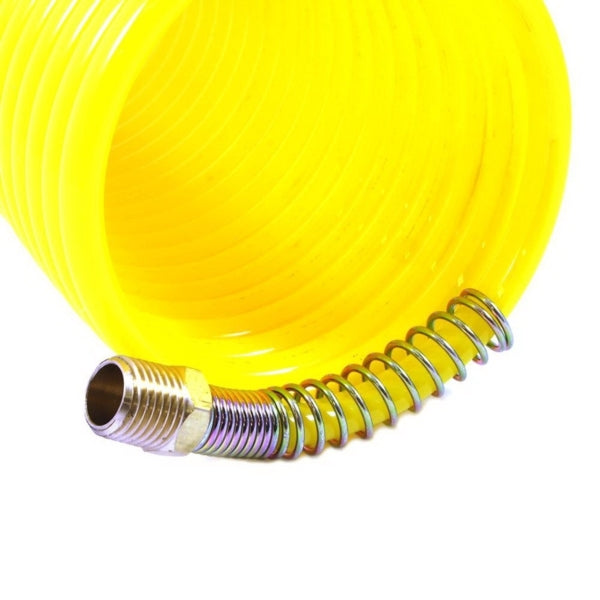 Forney 75418 Air Hose, 1/4 in ID, 25 ft L, MNPT, 200 psi Pressure, Nylon, Bright Yellow
