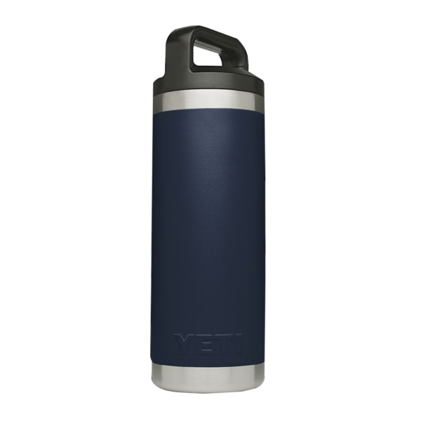 YETI Rambler 21071060011 Insulated Bottle, Round, 18 oz Capacity, Stainless Steel, Navy