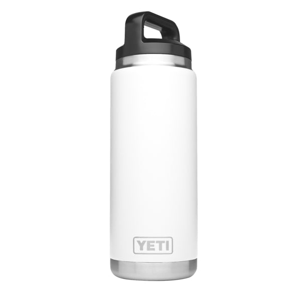 YETI Rambler 21071200009 Insulated Bottle, Round, 26 oz Capacity, Stainless Steel, White