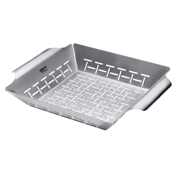 Weber 6434 Deluxe Grilling Basket, 13.8 in L, 11.8 in W, Stainless Steel