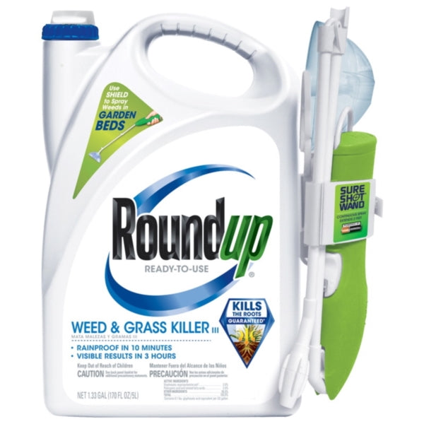 Roundup 5200510 Weed and Grass Killer, Liquid, Spray Application, 1.33 gal Package, Bottle