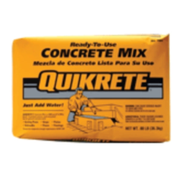 Quikrete 1101-80 Concrete Mix, Gray/Gray-Brown, Granular Solid, 80 lb Bag