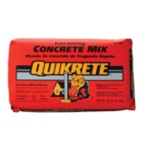 Quikrete 1004-50 Concrete Mix, Gray/Gray-Brown, Granular Solid, 50 lb Package, Bag