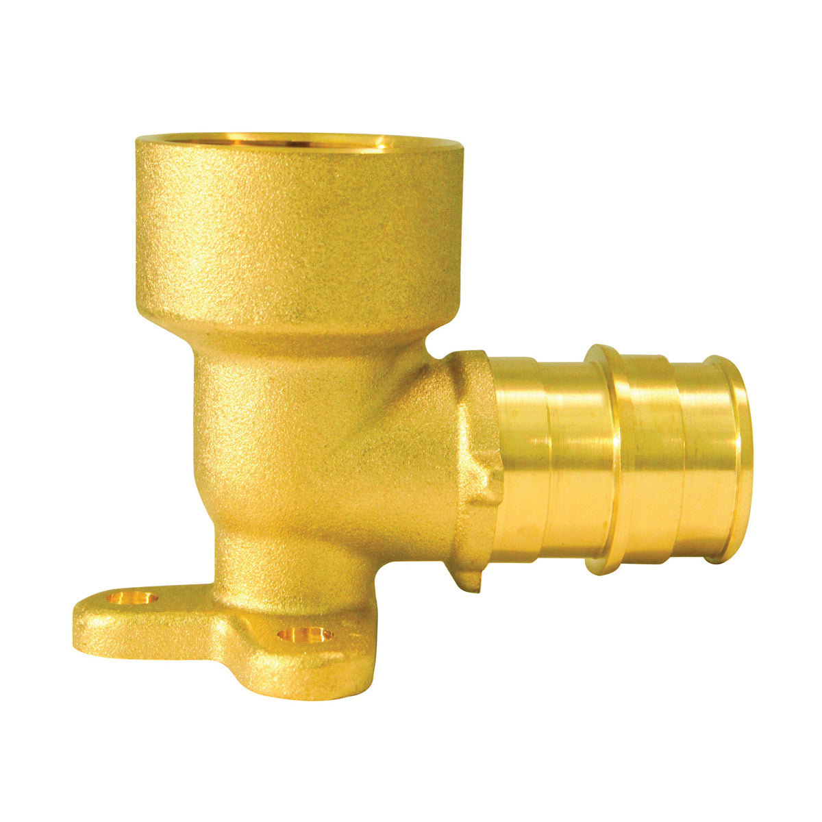 Apollo Valves ExpansionPEX Series EPXDEE34 Drop Ear Pipe Elbow, 3/4 in, Barb x FNPT, 90 deg Angle, Brass