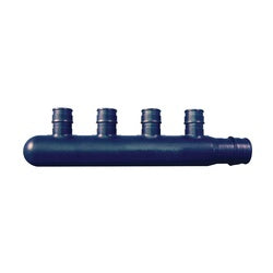 Apollo Valves ExpansionPEX Series EPXM4PT Closed Manifold, 6-1/2 in OAL, 1-Inlet, 3/4 in Inlet, 4-Outlet, Brass, Black