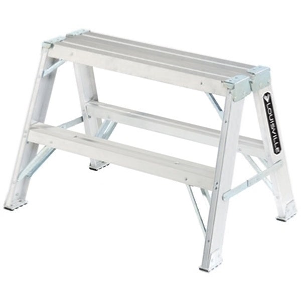 Louisville L-2032-02 Sawhorse, 300 lb, 30-3/4 in W, 24-7/8 in H, 8-5/8 in D, Aluminum, Silver