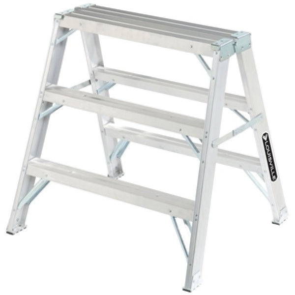 Louisville L-2032-03 Sawhorse, 300 lb, 34-3/4 in W, 36-7/8 in H, 8-5/8 in D, Aluminum, Silver