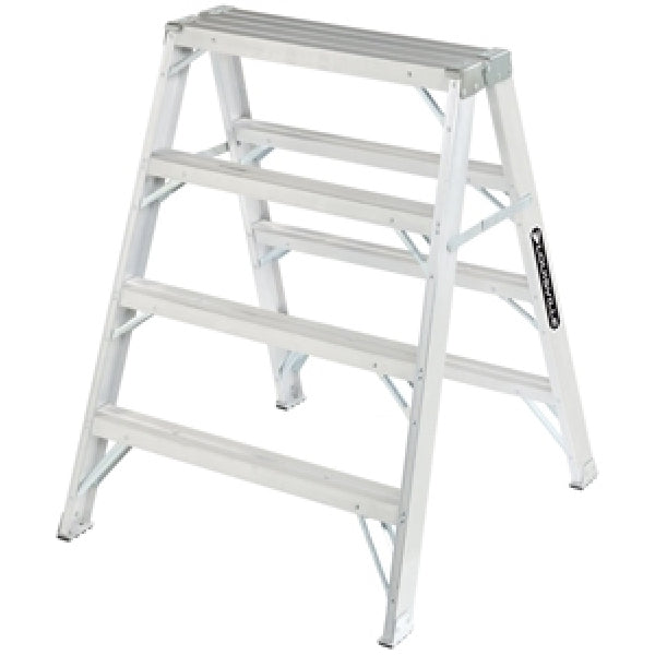 Louisville L-2032-04 Sawhorse, 300 lb, 36-1/4 in W, 48-3/4 in H, 8-5/8 in D, Aluminum, Silver