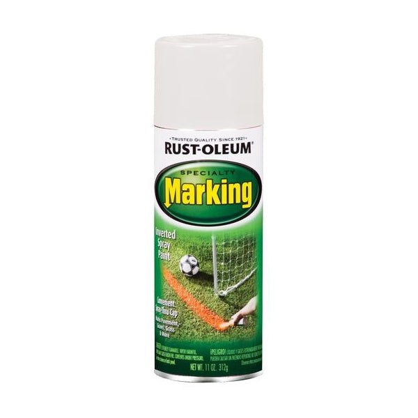 RUST-OLEUM SPECIALTY 1985830 Marking Spray Paint, Flat, White, 11 oz, Aerosol Can