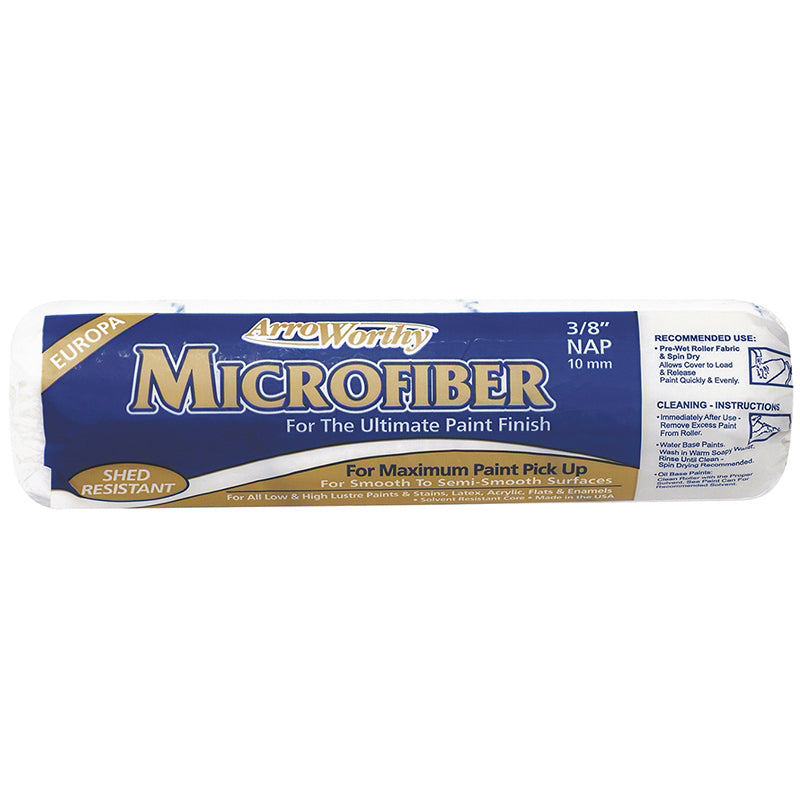 Arroworthy 9MFR4 Paint Roller Cover, 9/16 in Thick Nap, 9 in L, Microfiber Cover