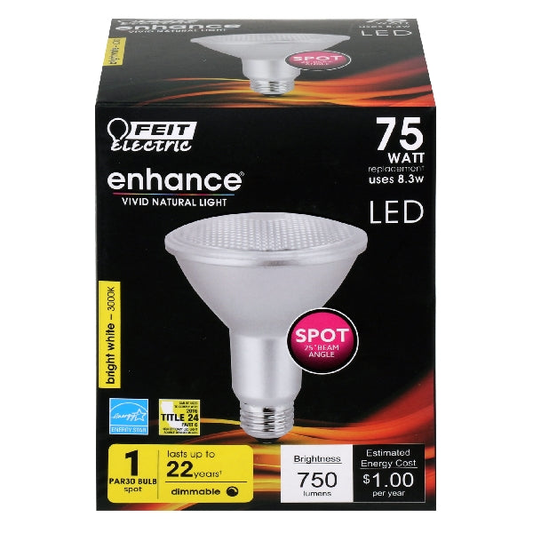 Feit Electric PAR30LDM/SP/930CA LED Bulb, Flood/Spotlight, PAR30 Lamp, 75 W Equivalent, E26 Lamp Base, Dimmable