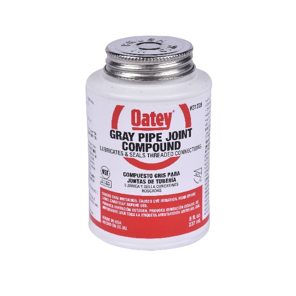 Oatey 31228 Pipe Joint Compound, 8 fl-oz, Paste, Gray