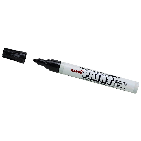 Uni-Ball 63601 Paint Marker, Medium Lead/Tip, 1/8 in Lead/Tip, Black Lead/Tip