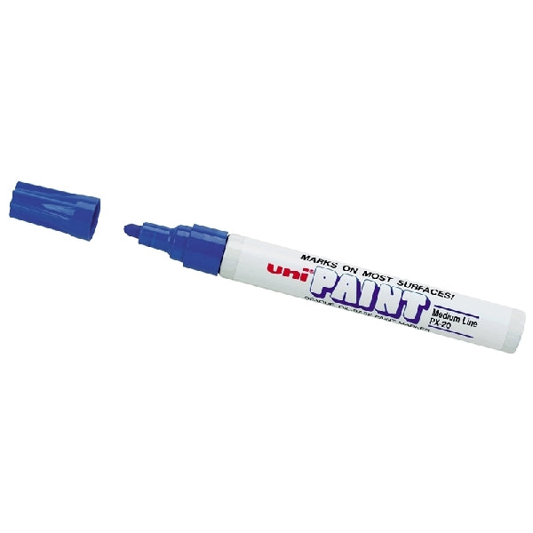 Uni-Ball 63603 Paint Marker, Medium Lead/Tip, 1/8 in Lead/Tip, Blue Lead/Tip