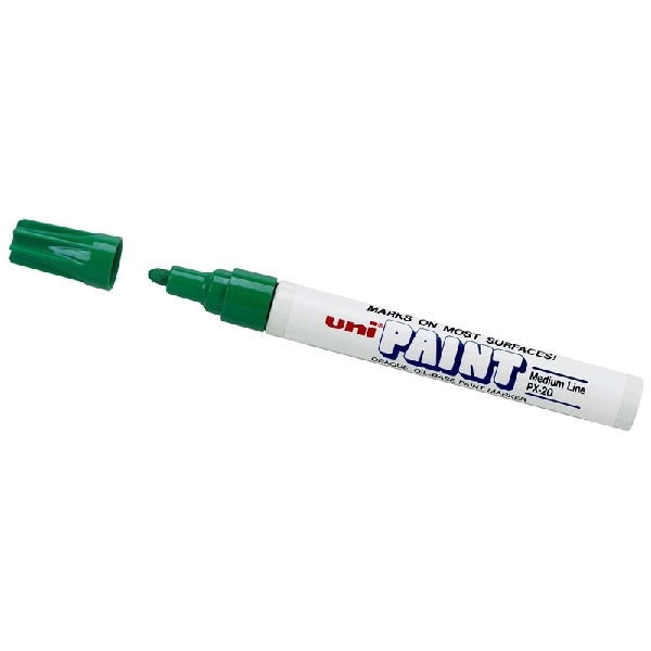 Uni-Ball 63604 Paint Marker, Medium Lead/Tip, 1/8 in Lead/Tip, Green Lead/Tip