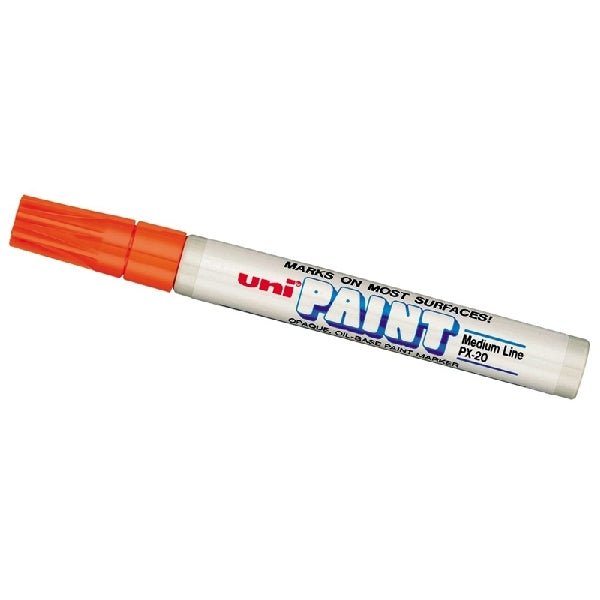 Uni-Ball 63607 Paint Marker, Medium Lead/Tip, 1/8 in Lead/Tip, Orange Lead/Tip